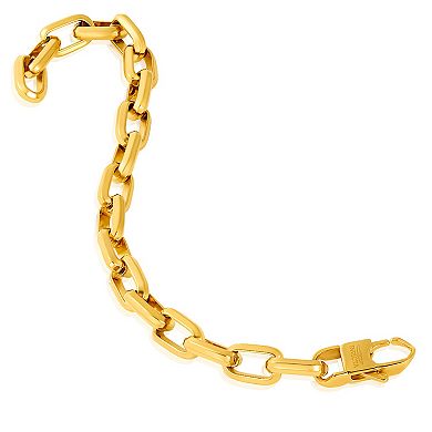 Invicta Jewelry Men's Beveled Edge Large Nautical Oval Link Chain Bracelet