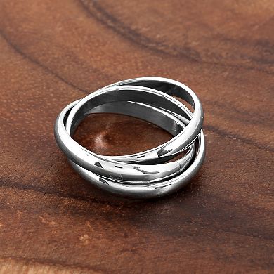 ELYA Women's Polished Intertwined Triple Band Ring