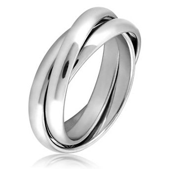 ELYA Women's Polished Intertwined Triple Band Ring