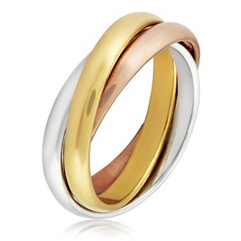 ELYA Women's Polished Intertwined Triple Band Ring