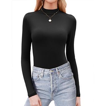 Zeagoo Women's Mock Neck Dressy Casual Tops Fall Long Sleeve Slim Fit Undershirts