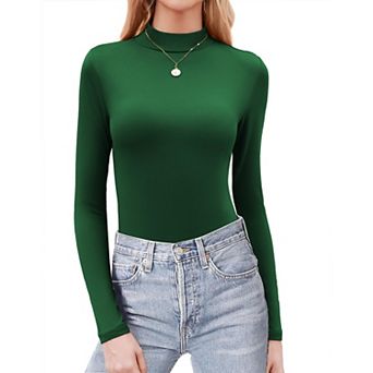 Zeagoo Women's Mock Neck Dressy Casual Tops Fall Long Sleeve Slim Fit Undershirts