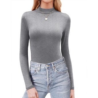 Zeagoo Women's Mock Neck Dressy Casual Tops Fall Long Sleeve Slim Fit Undershirts