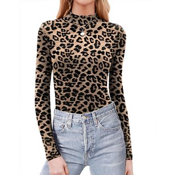 Zeagoo Women's Mock Neck Dressy Casual Tops Fall Long Sleeve Slim Fit Undershirts