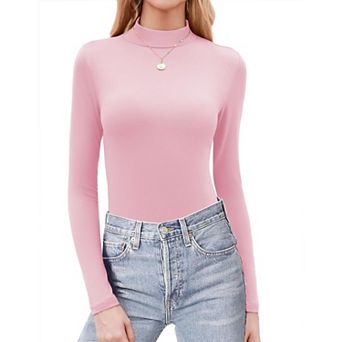 Zeagoo Women's Mock Neck Dressy Casual Tops Fall Long Sleeve Slim Fit Undershirts