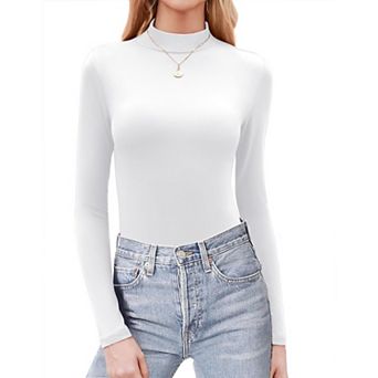 Zeagoo Women's Mock Neck Dressy Casual Tops Fall Long Sleeve Slim Fit Undershirts