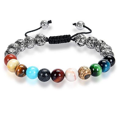 Solar System Natural Stone Bead Adjustable Shocker Tie Bracelet (8mm)