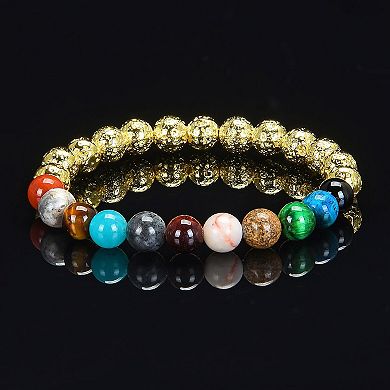 Solar System Natural Stone Bead Stretch Bracelet (8mm)