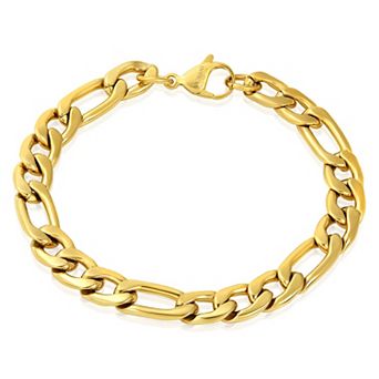 Invicta Jewelry Men's Figaro Chain Stainless Steel Bracelet
