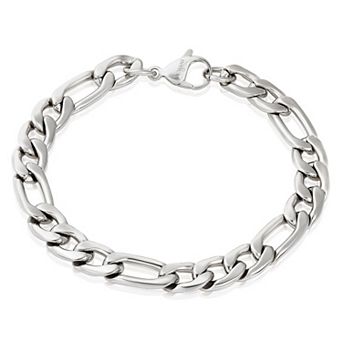 Invicta Jewelry Men's Figaro Chain Stainless Steel Bracelet