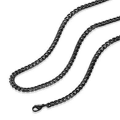 Invicta Jewelry Men's Beveled Edge Curb Chain Stainless Steel Necklace