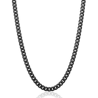 Invicta Jewelry Men's Beveled Edge Curb Chain Stainless Steel Necklace