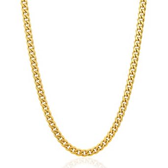 Invicta Jewelry Men's Beveled Edge Curb Chain Stainless Steel Necklace
