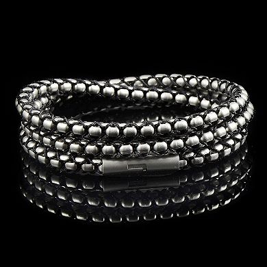 Crucible Men's Matte Finish Steel Box Chain Necklace