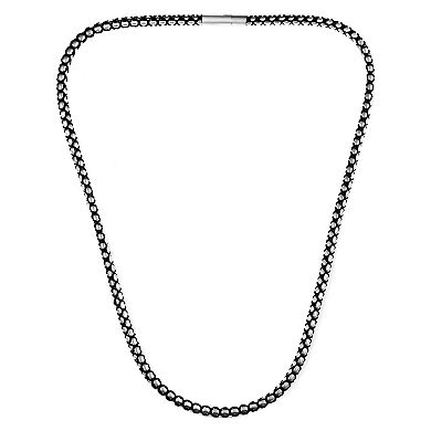 Crucible Men's Matte Finish Steel Box Chain Necklace