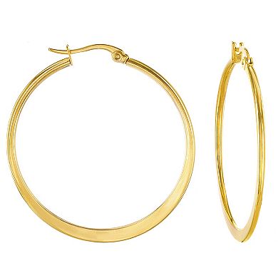 ELYA Women's Polished Hoop Stainless Steel Earrings