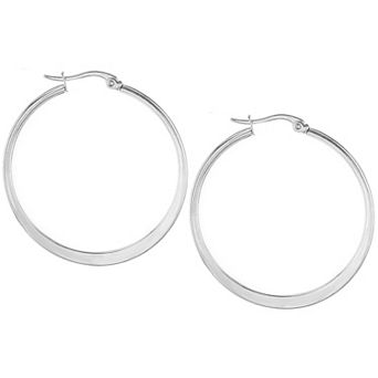 ELYA Women's Polished Hoop Stainless Steel Earrings