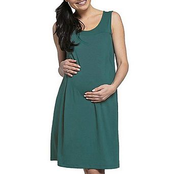 Sleeveless Round Neck Maternity Knee Length Dress