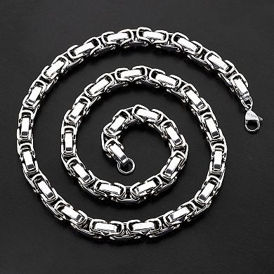 Invicta Jewelry Men's Polished Byzantine Chain Necklace