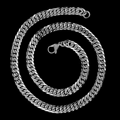 Men's Polished Curb Chain Stainless Steel Necklace (10mm) - 24"