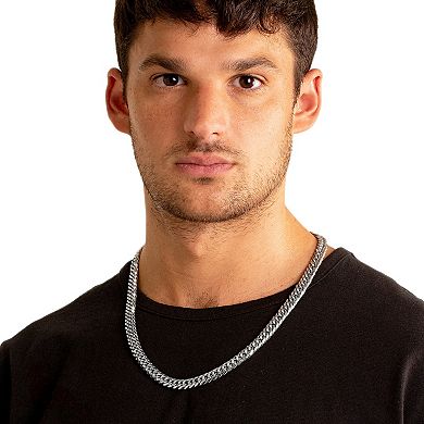 Men's Polished Curb Chain Stainless Steel Necklace (10mm) - 24"