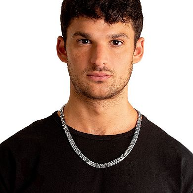 Men's Polished Curb Chain Stainless Steel Necklace (10mm) - 24"