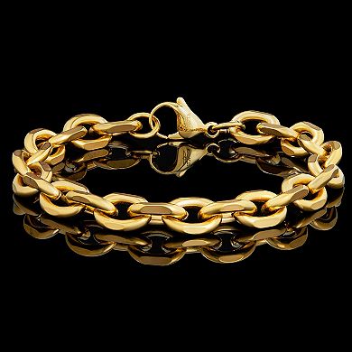 Invicta Jewelry Men's Knife Edge Oval Link Chain Bracelet