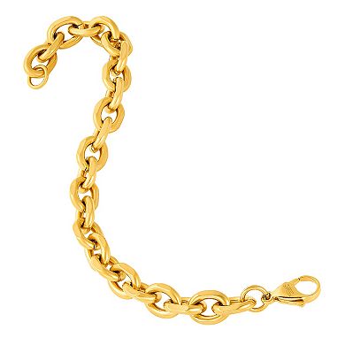 Invicta Jewelry Men's Knife Edge Oval Link Chain Bracelet