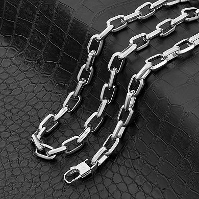 Invicta Jewelry Men's Beveled Edge Large Nautical Oval Link Chain Necklace