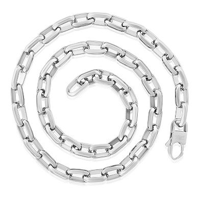 Invicta Jewelry Men's Beveled Edge Large Nautical Oval Link Chain Necklace