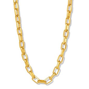 Invicta Jewelry Men's Beveled Edge Large Nautical Oval Link Chain Necklace