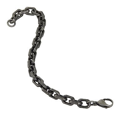 Invicta Jewelry Men's Beveled Edge Rectangular Link Chain Bracelet