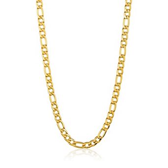 Men's Polished Figaro Chain Stainless Steel Necklace (8mm) - 24"