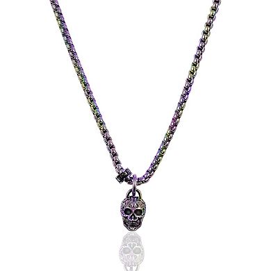 Crucible Men's Small Skull Steel Necklace