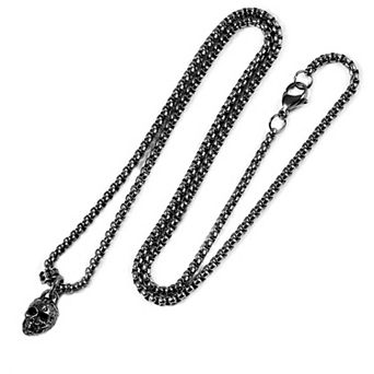 Crucible Men's Small Skull Steel Necklace