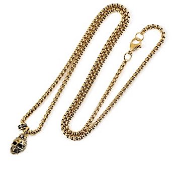 Crucible Men's Small Skull Steel Necklace