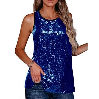 Zeagoo Womens Sparkle Shimmer Camisole Vest Glitter Sequin Tank Top Shirt Tanks
