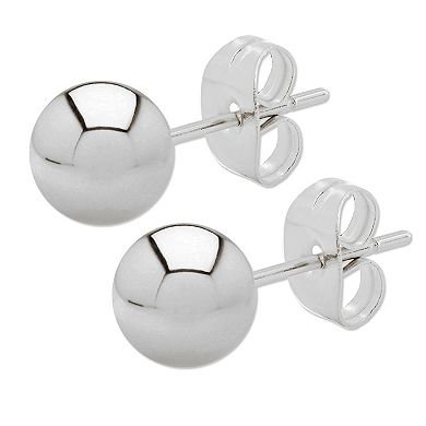 Polished Multicolor Ball Stud Stainless Steel Earring Set - (7mm Wide)