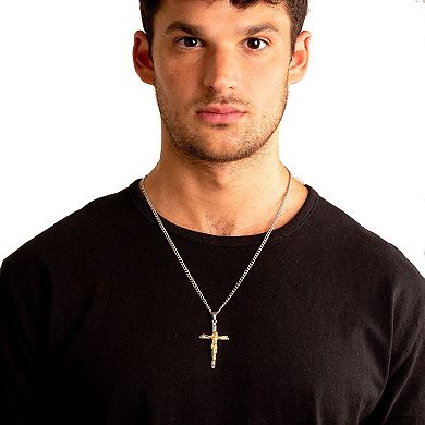 Men's Polished Crucifix Cross Stainless Steel Necklace