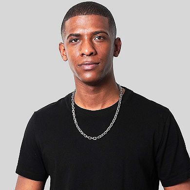 Invicta Jewelry Men's Beveled Edge Rectangular Link Chain Necklace