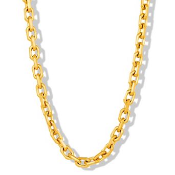 Invicta Jewelry Men's Beveled Edge Rectangular Link Chain Necklace