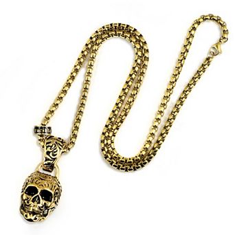 Crucible Men's Extra Large Skull Steel Necklace