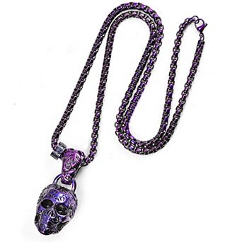 Crucible Men's Extra Large Skull Steel Necklace