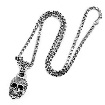 Crucible Men's Extra Large Skull Steel Necklace