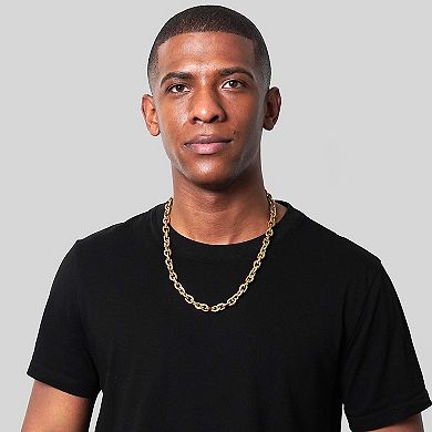 Invicta Jewelry Men's Knife Edge Oval Link Chain Necklace