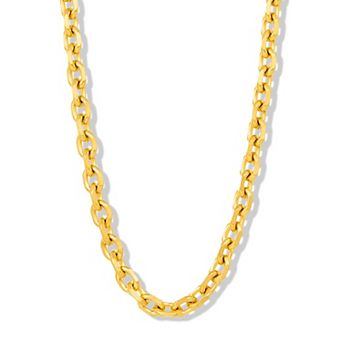 Invicta Jewelry Men's Knife Edge Oval Link Chain Necklace
