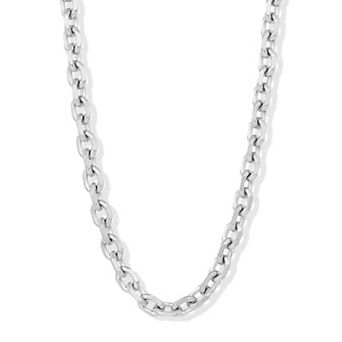 Invicta Jewelry Men's Knife Edge Oval Link Chain Necklace