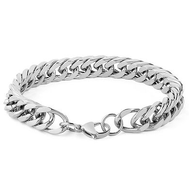 Men's Bracelet and Necklace Stainless Steel Curb Chain Set