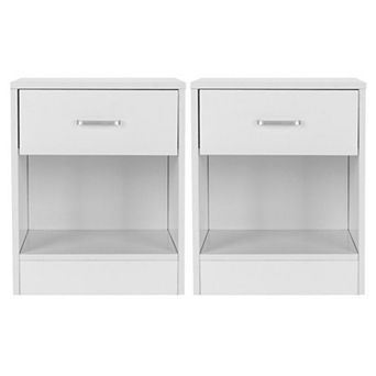 2 pc Nightstands with Drawer Storage
