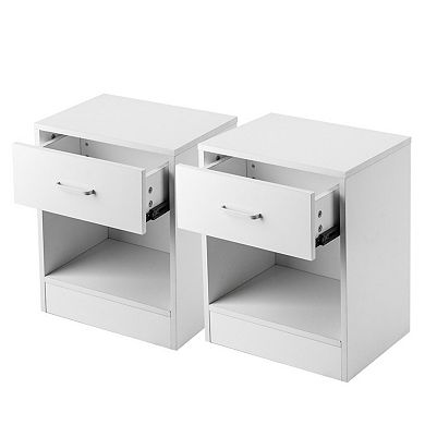 2-Piece Nightstands with Drawer Storage